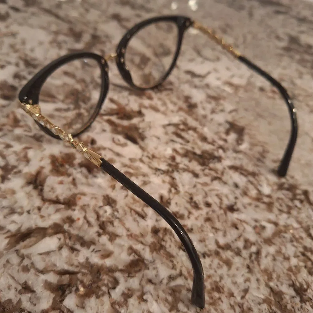 Swarovski Black and Gold Women's Eyeglasses